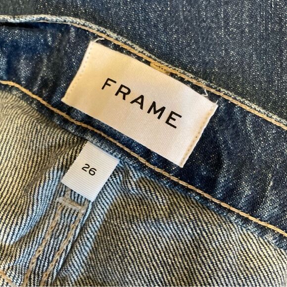 FRAME Le Jane Angled Seams in Kessler Straight Leg Jeans Size 26 - Picture 10 of 12